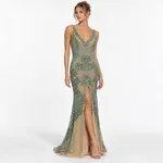 Editorial Gown com Bordados Verdes LE upscale gentle