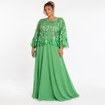 Elegância Verde em Gown Fluido LE upscale gentle