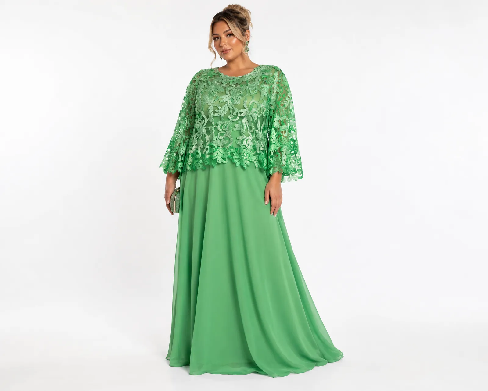 Elegância Verde em Gown Fluido LE upscale gentle