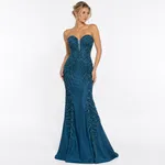 Vestido Teal Bordado em Estúdio LE upscale gentle