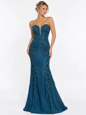 Vestido Teal Bordado em Estúdio LE upscale gentle