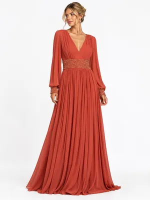 Vestido Terracota com Detalhes Dourados (1) LE upscale gentle