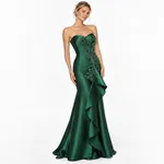 Vestido esmeralda com bordados exuberantes LE upscale gentle